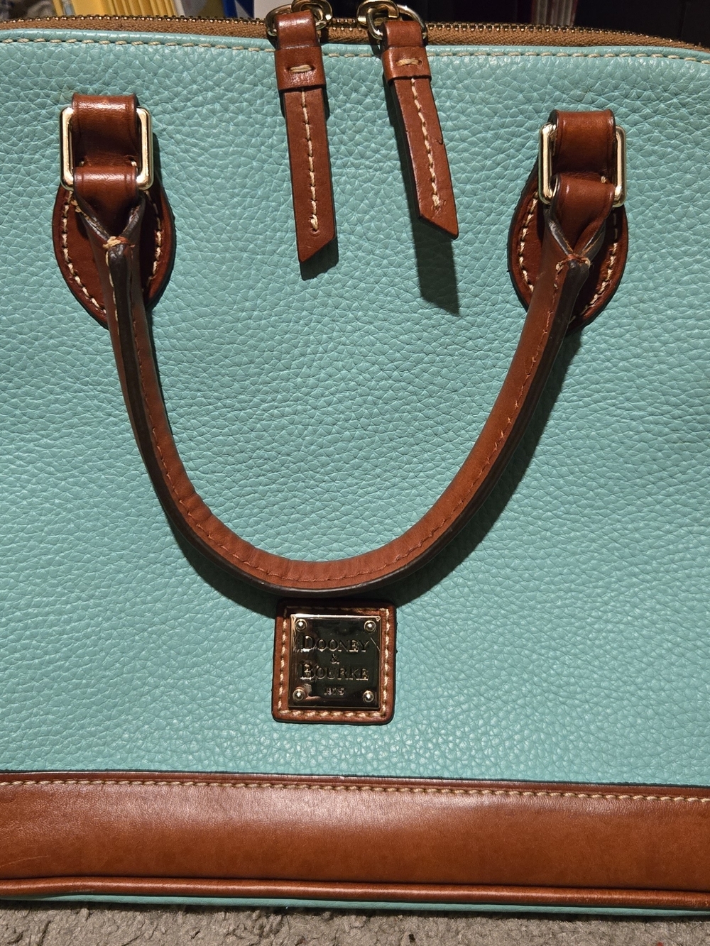 Dooney & Bourke Turquoise Pebbled Leather Satchel